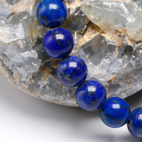 Bracelet en pierre de lapis lazuli avec des perles de 6mm