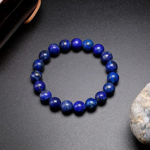 Bracelet en pierre de lapis lazuli avec des perles de 10mm