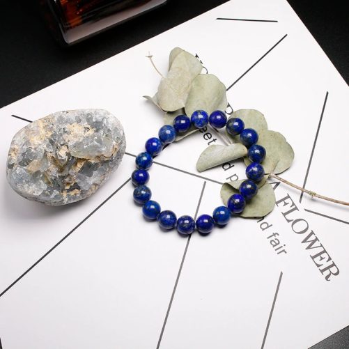 Bracelet en pierre de lapis lazuli avec des perles de 8mm